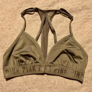 NEVER WORN PINK Victoria’s Secret Olive Green Sports Bra - SZ Medium